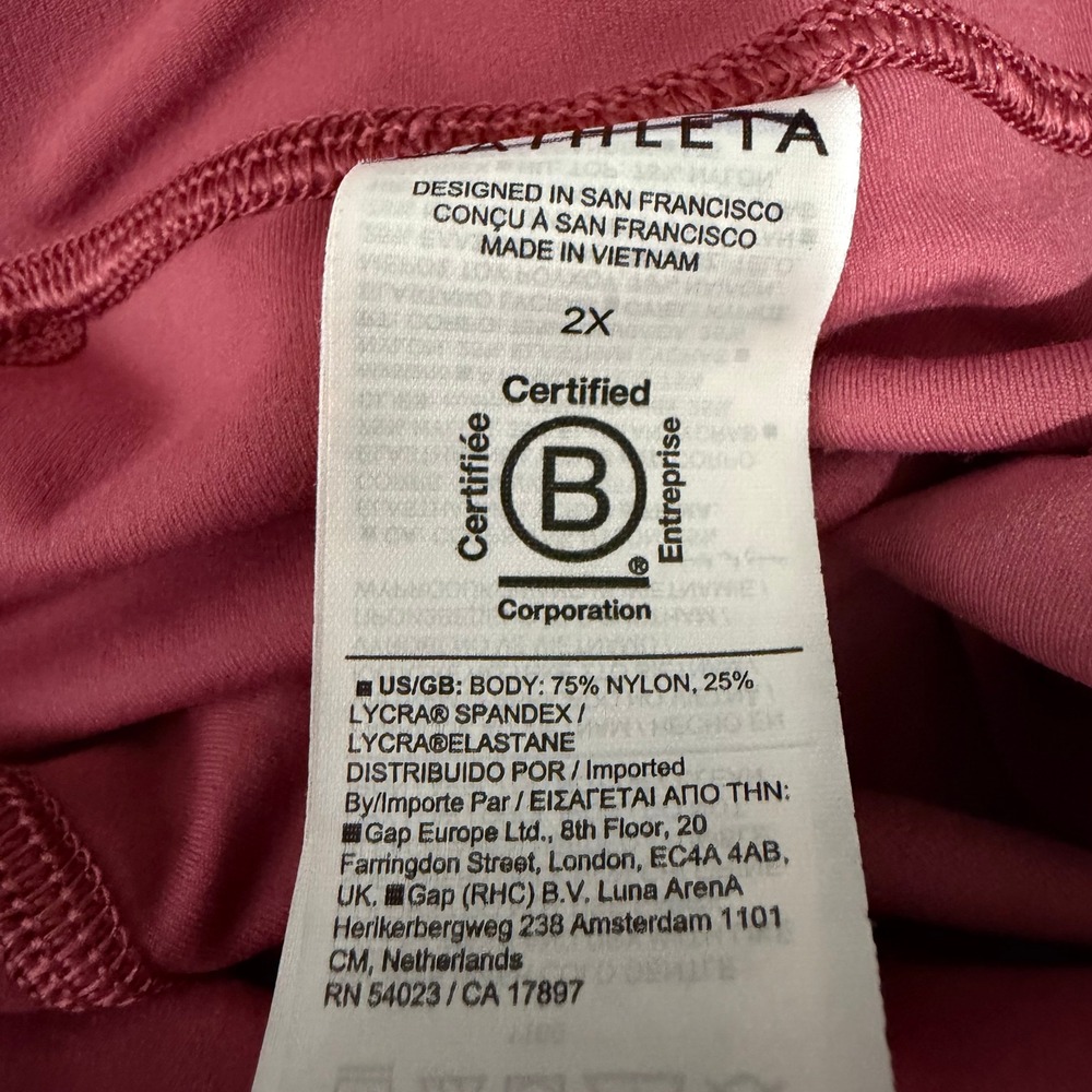 Athleta Transcend Stash Crop Straight Leg Pants Rosewood Pink 2X - Picture 5 of 9